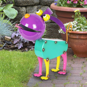 Hand Painted Bright Metal Dog Statuary, 11 Inch | Shop Garden Decor by Exhart