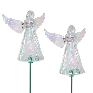 2 Piece Clear Angel WindyWing Garden Stakes, 4.5 by 30 Inches | Shop Garden Decor by Exhart