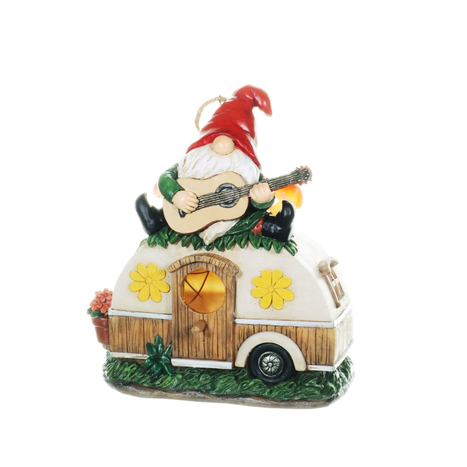Solar Guitar Gnome on a Camper Hanging Bird House - Thumbnail 2
