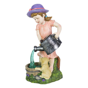 Solar Girl Pouring Water Garden Statue, 12 Inch | Shop Garden Decor by Exhart