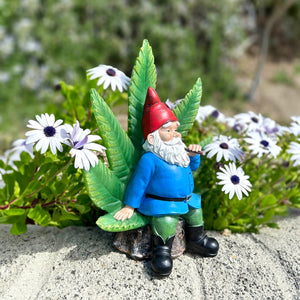 Good Time Ganja Throne LED Gnome with Timer, 12 inches | Shop Garden Decor by Exhart