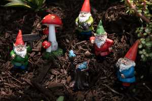 6 Piece Miniature Gardening Gnome Set, Made of Resin | Shop Garden Decor by Exhart
