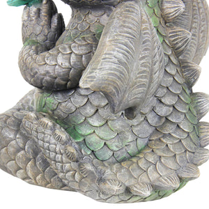 Solar Praying Dragon Garden Statue with LED Butterfly, 11 by 10 Inches | Shop Garden Decor by Exhart