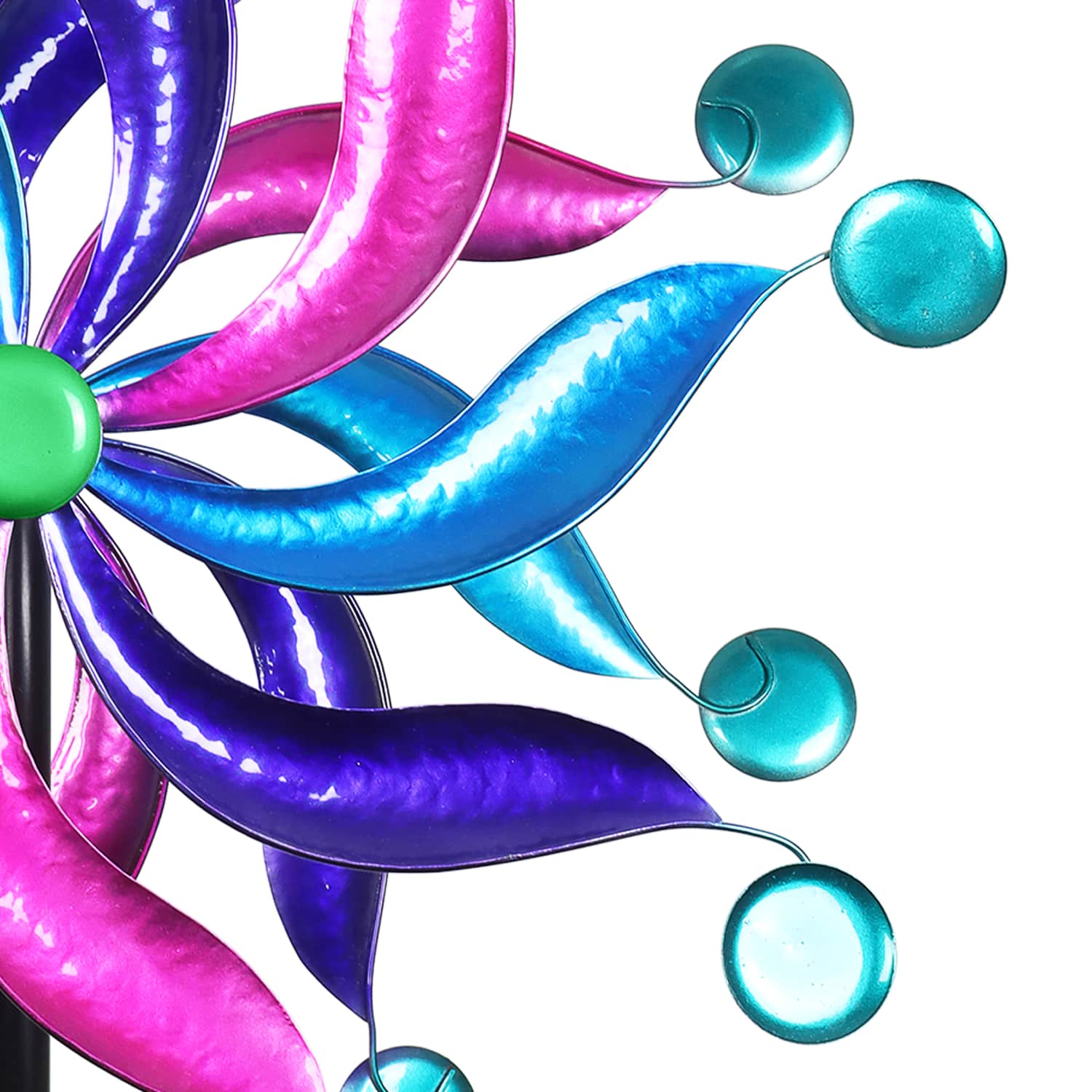 Exhart Kinetic Double Pinwheel Spinner Garden Stake - Thumbnail 5