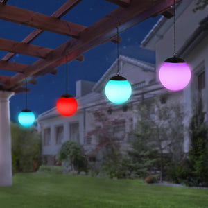 Solar Color Changing Plastic Hanging Ball Light, 6 by 19 Inches | Shop Garden Decor by Exhart