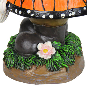 Solar Monarch Butterfly Hat Standing  Gnome with Watering Can Statue, 6 by 12.5 Inches | Shop Garden Decor by Exhart
