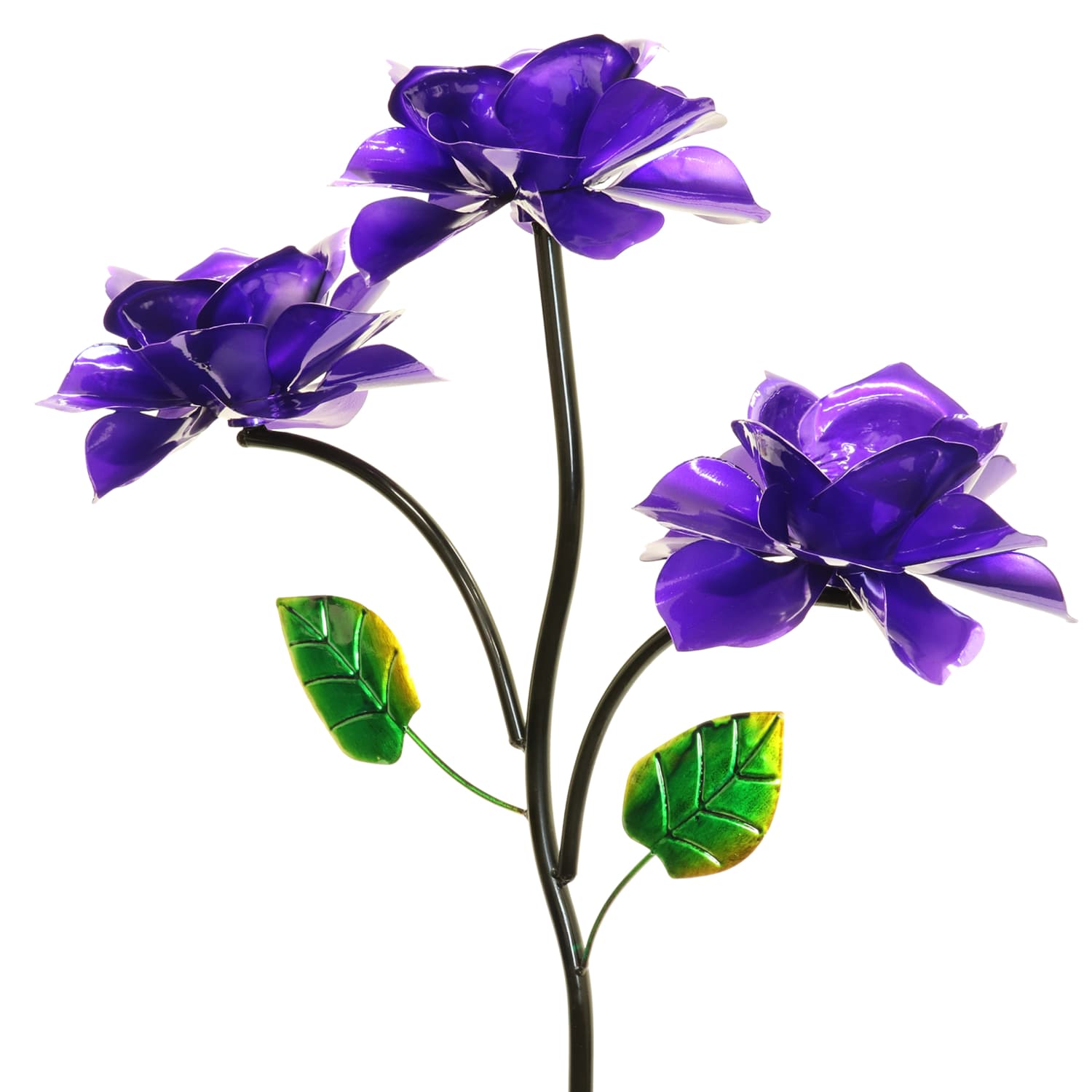 Exhart Rose Flower Wind Spinner Garden Stake
