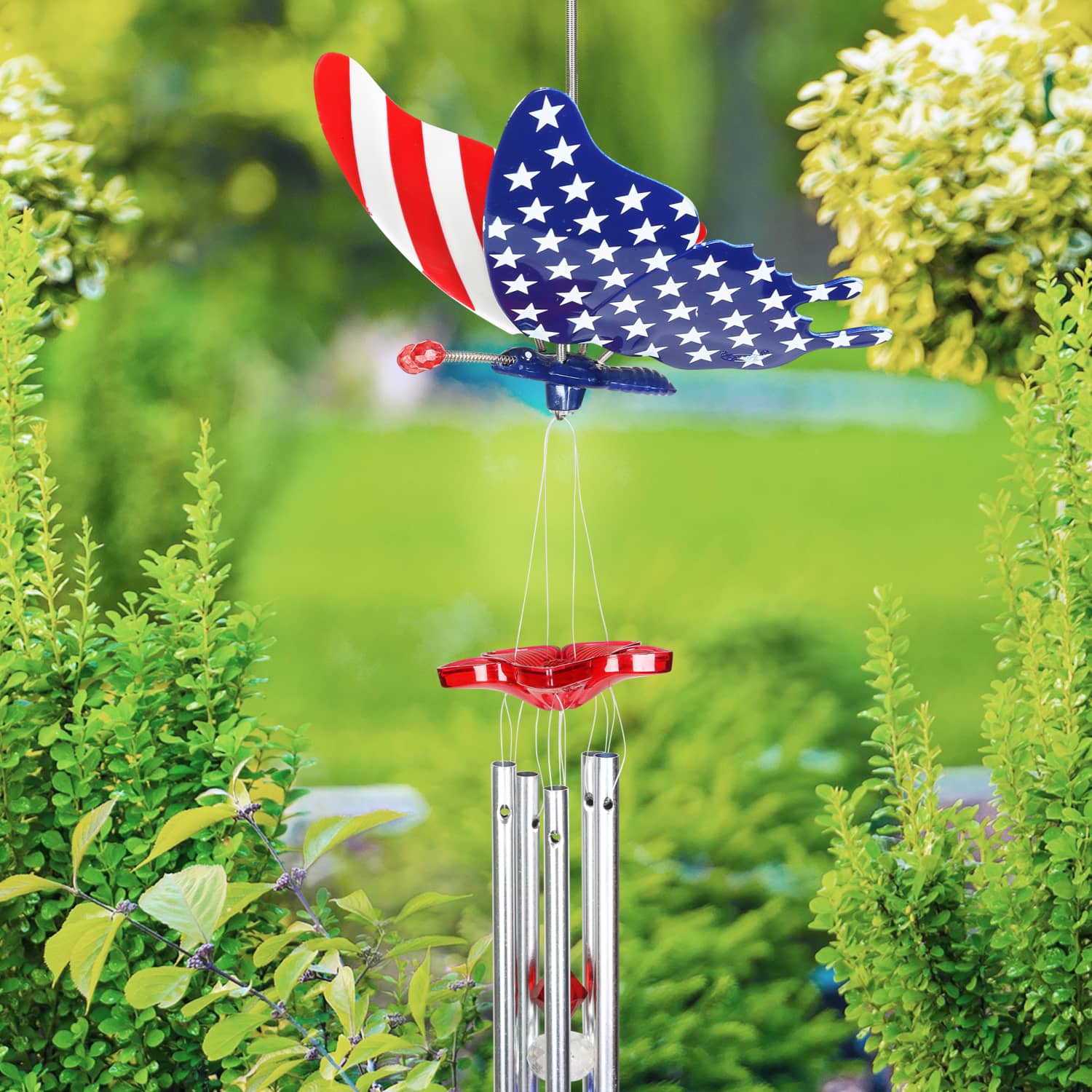 WindyWing Patriotic Butterfly Wind Chime - Thumbnail 2