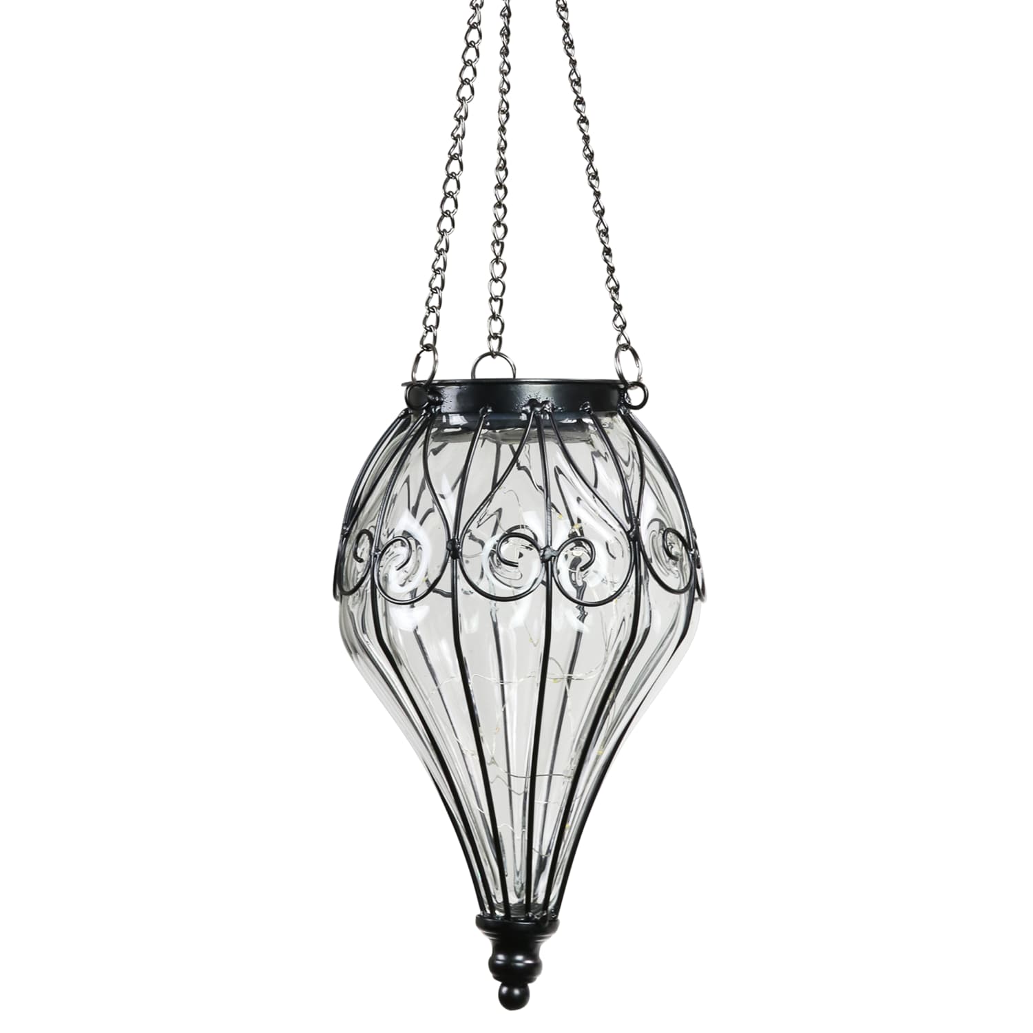 Solar Clear Glass Hanging Lantern - Thumbnail 2