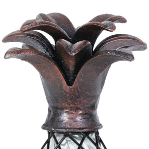 Solar Pineapple Lantern in Bronze with Fifteen LED Firefly String Lights, 13 inch | Shop Garden Decor by Exhart