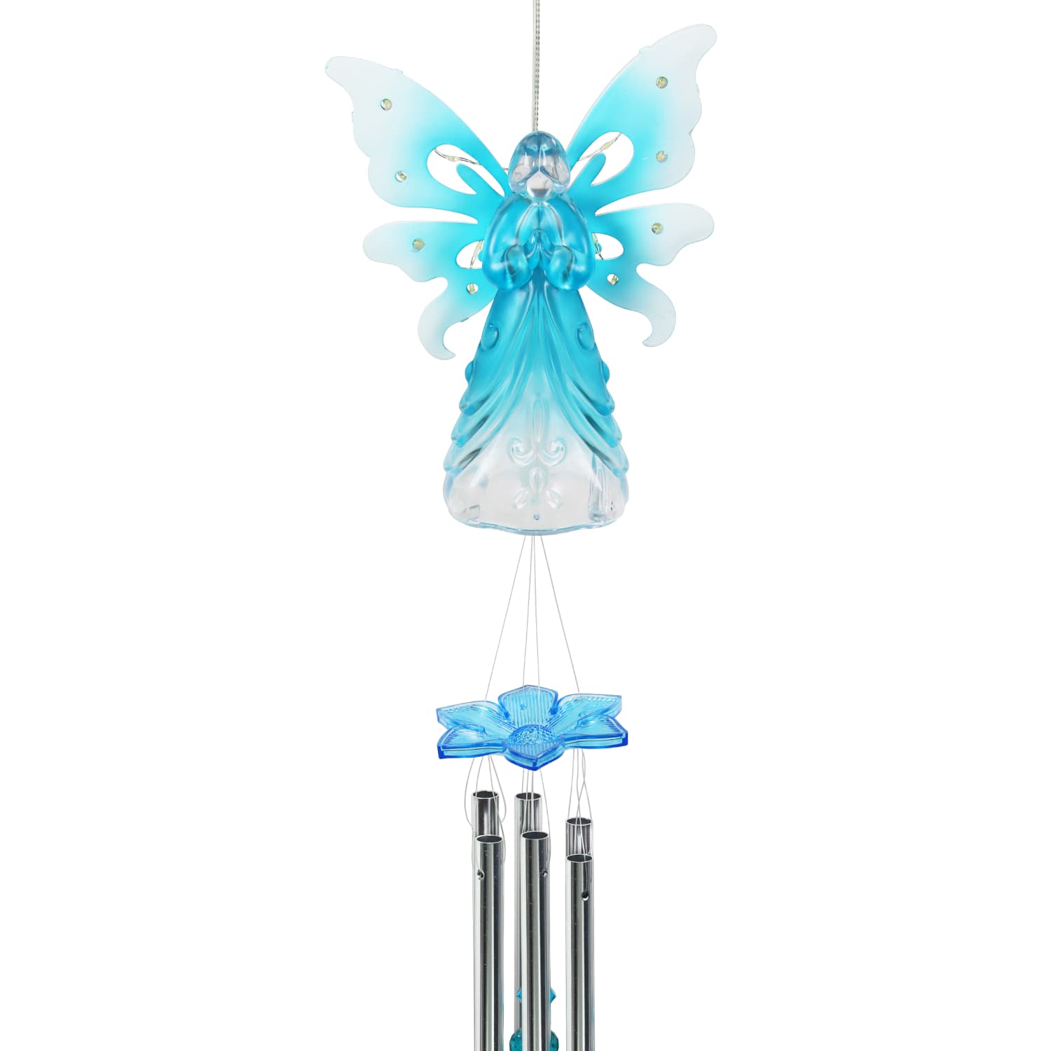 Large Solar Acrylic Blue Angel Wind Chime - Thumbnail 5