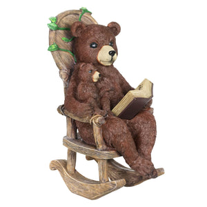 Solar Bear Reading a Story in a Rocking Chair, 12 Inch | Shop Garden Decor by Exhart