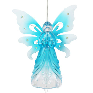 Large Solar Acrylic Blue Angel Wind Chime, 6.5 by 42 Inches | Shop Garden Decor by Exhart