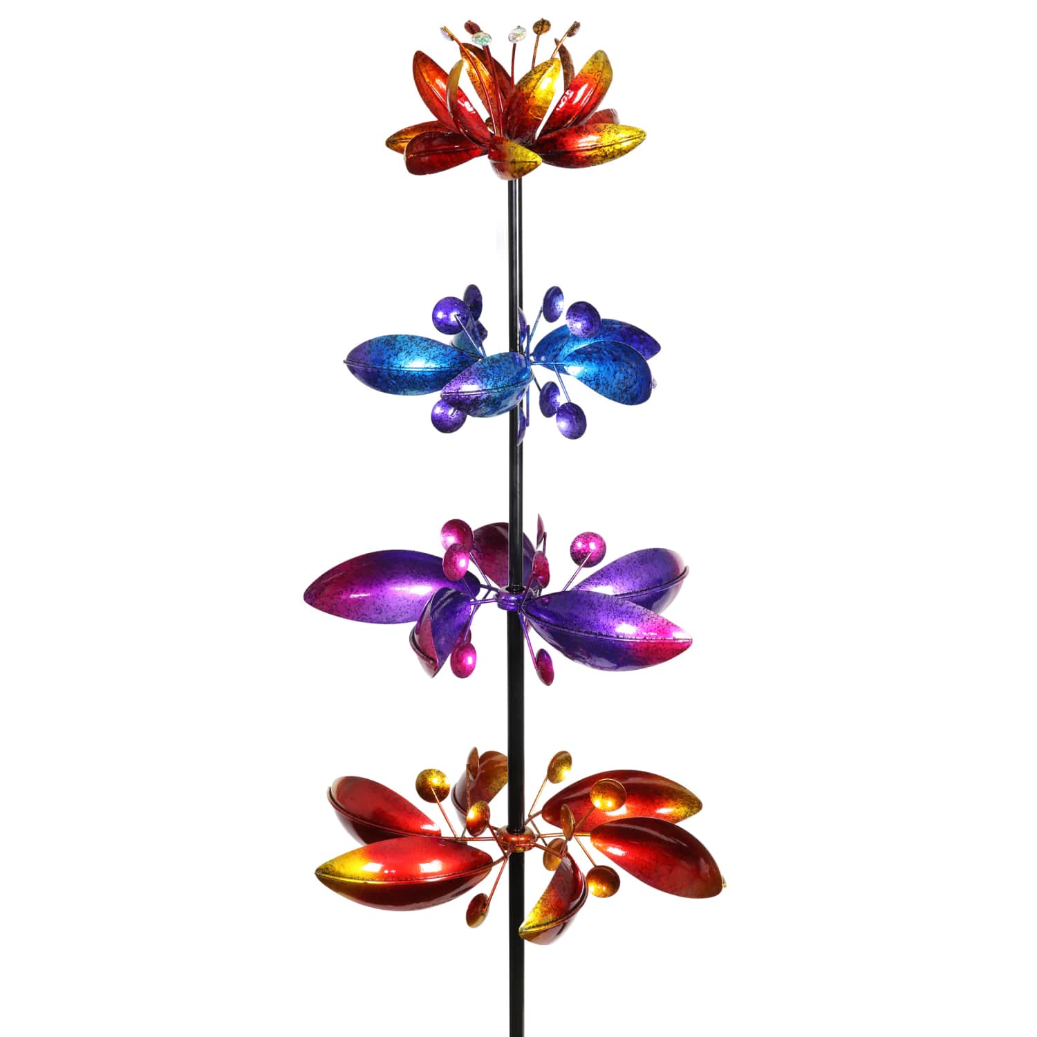 Exhart Lotus Flower Wind Spinner Garden Stake - Thumbnail 4
