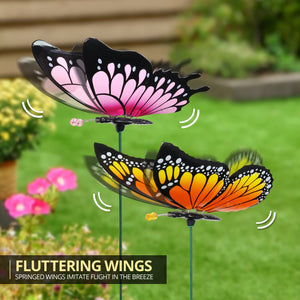 2pk Large WindyWings Butterfly Stakes, 11 inch wingspan | Shop Garden Decor by Exhart