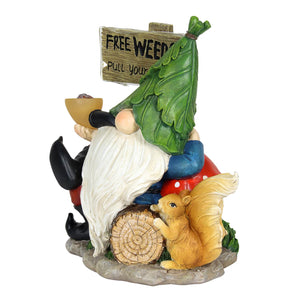 Solar Gnome with Free Weeds- Pull Your Own Sign, 8.5 by 10 Inches | Shop Garden Decor by Exhart