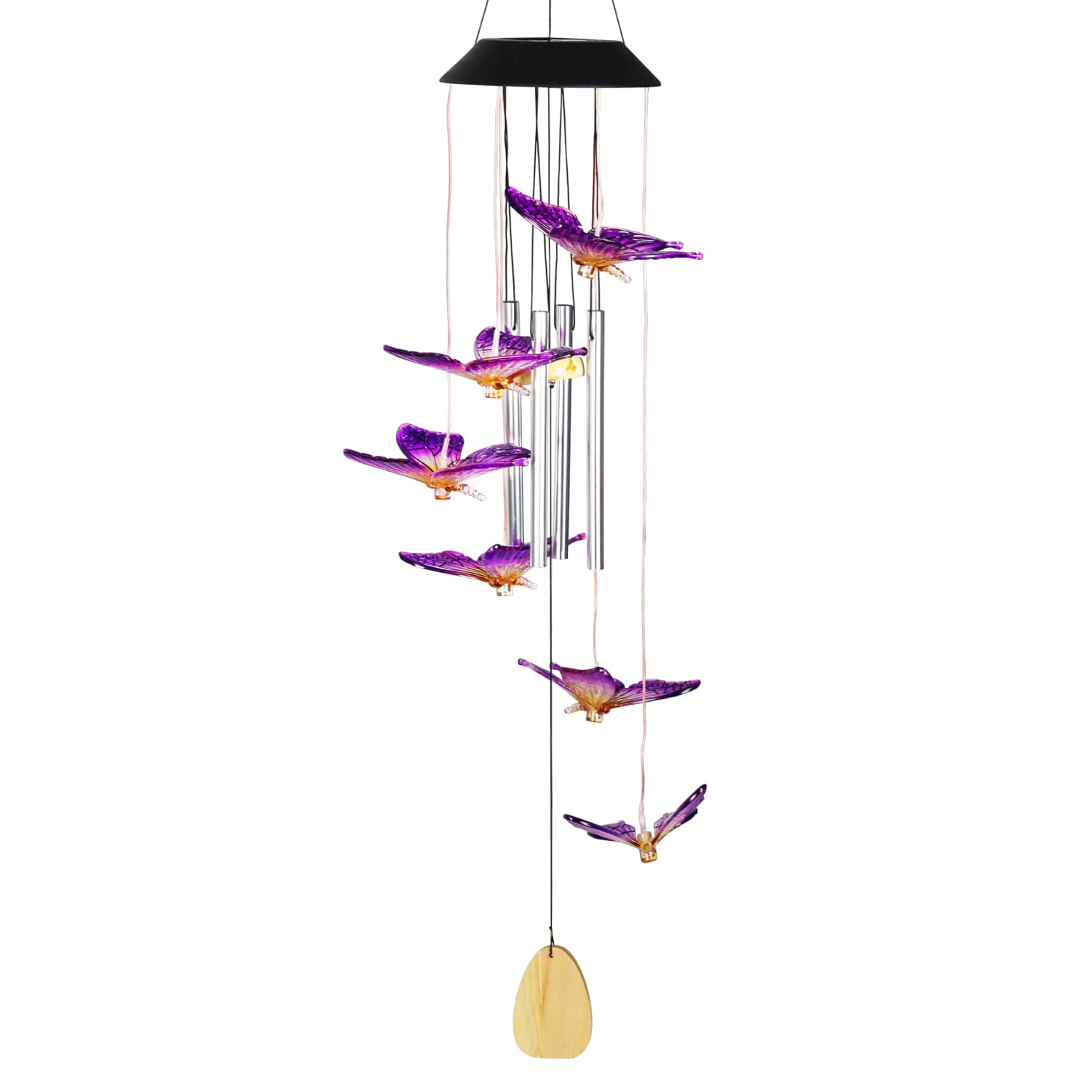 Solar Butterfly Acrylic and Metal Wind Chime - Thumbnail 2