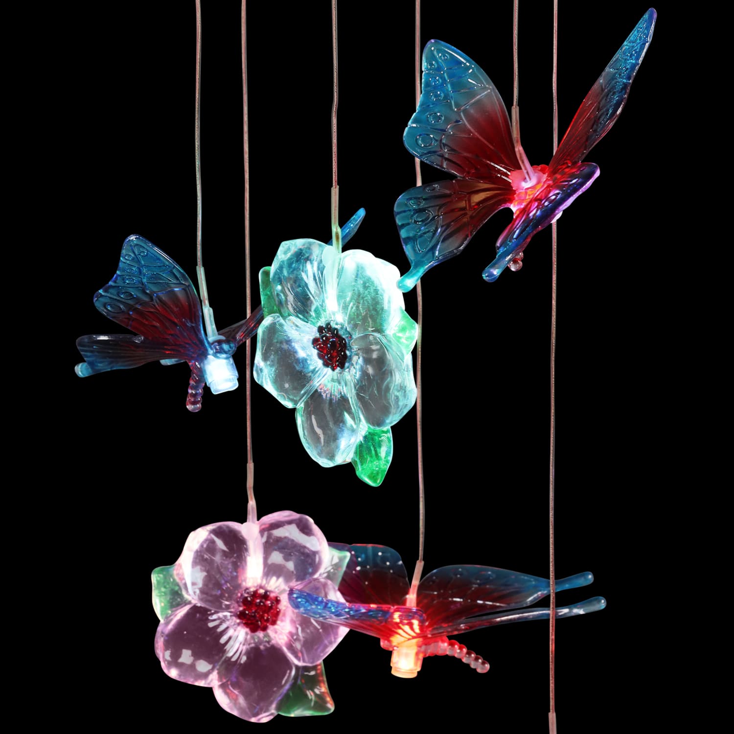 Solar Butterflies and Flowers Hanging Mobile - Thumbnail 5