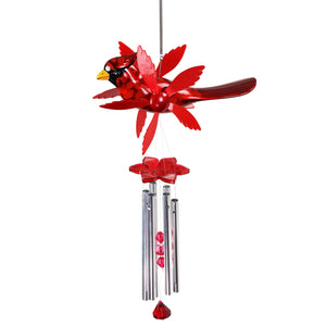 Metallic Cardinal Whirligigs Spinning Windchime, 12 by 24 Inches | Shop Garden Decor by Exhart