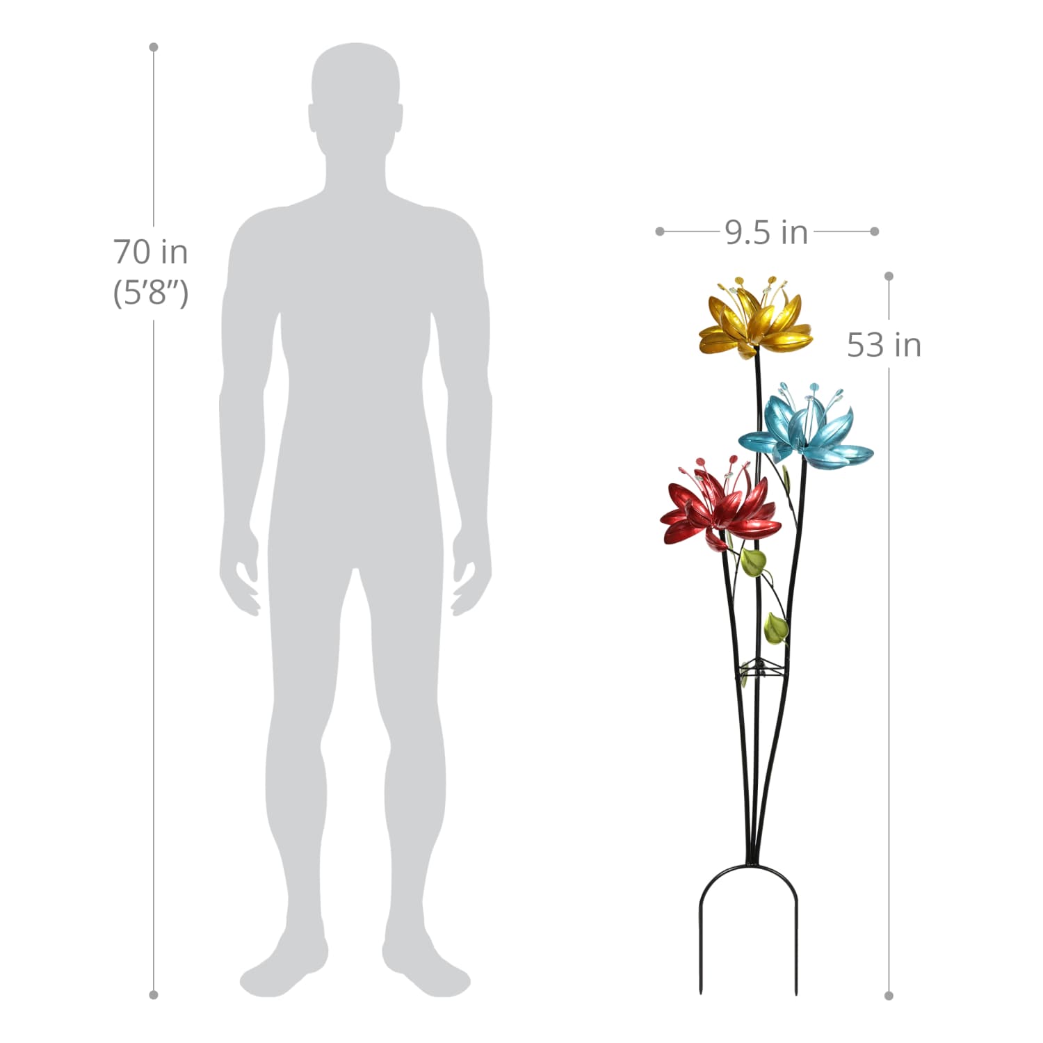 Exhart Lotus Flower Wind Spinner Garden Stake - Thumbnail 5