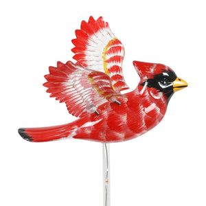 Solar WindyWing Cardinal Garden Stake with Red LED Lights, 7 Inch | Shop Garden Decor by Exhart