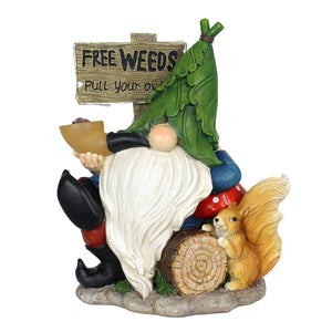 Solar Gnome with Free Weeds- Pull Your Own Sign, 8.5 by 10 Inches | Shop Garden Decor by Exhart