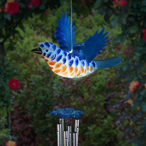 Solar WindyWings Blue Bird Wind Chime, 10 by 9 Inches | Shop Garden Decor by Exhart