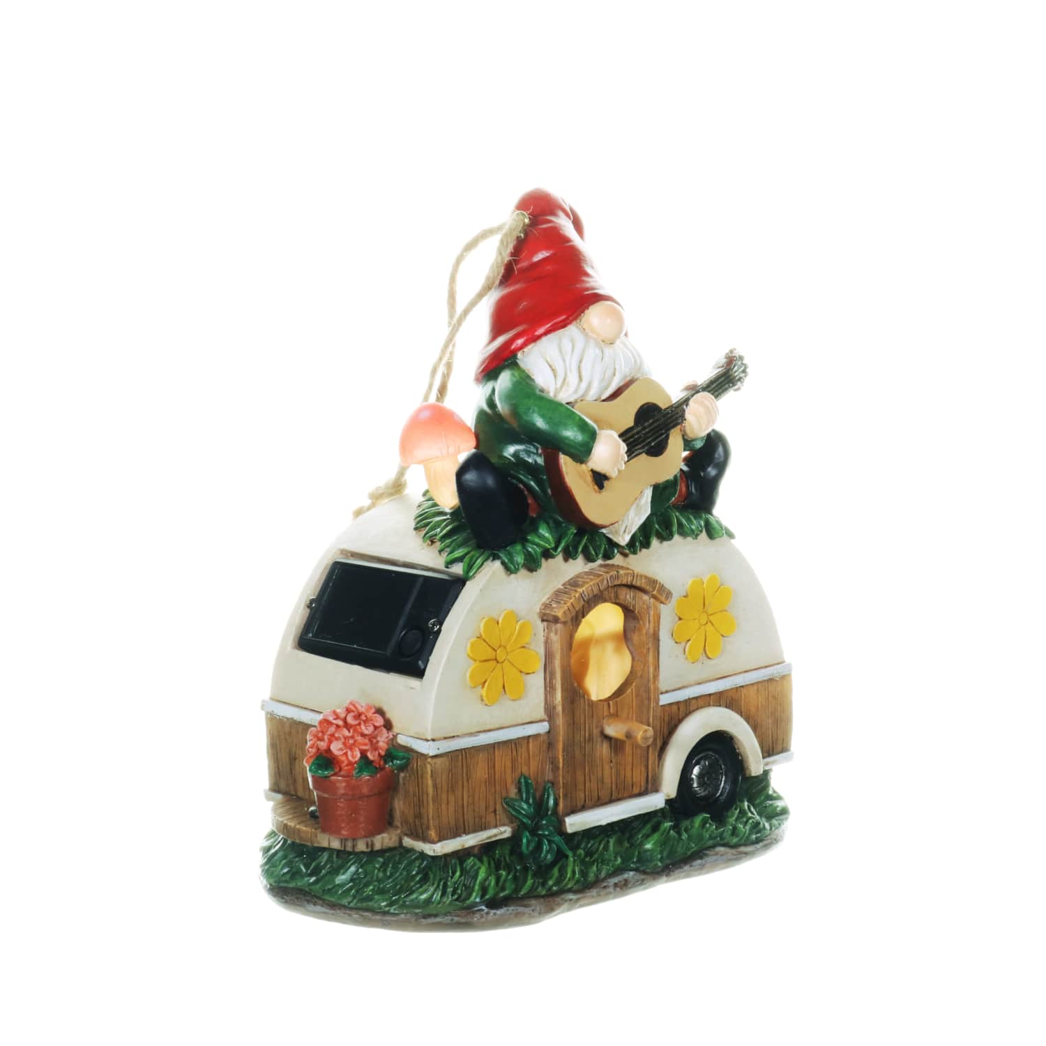 Solar Guitar Gnome on a Camper Hanging Bird House - Thumbnail 4