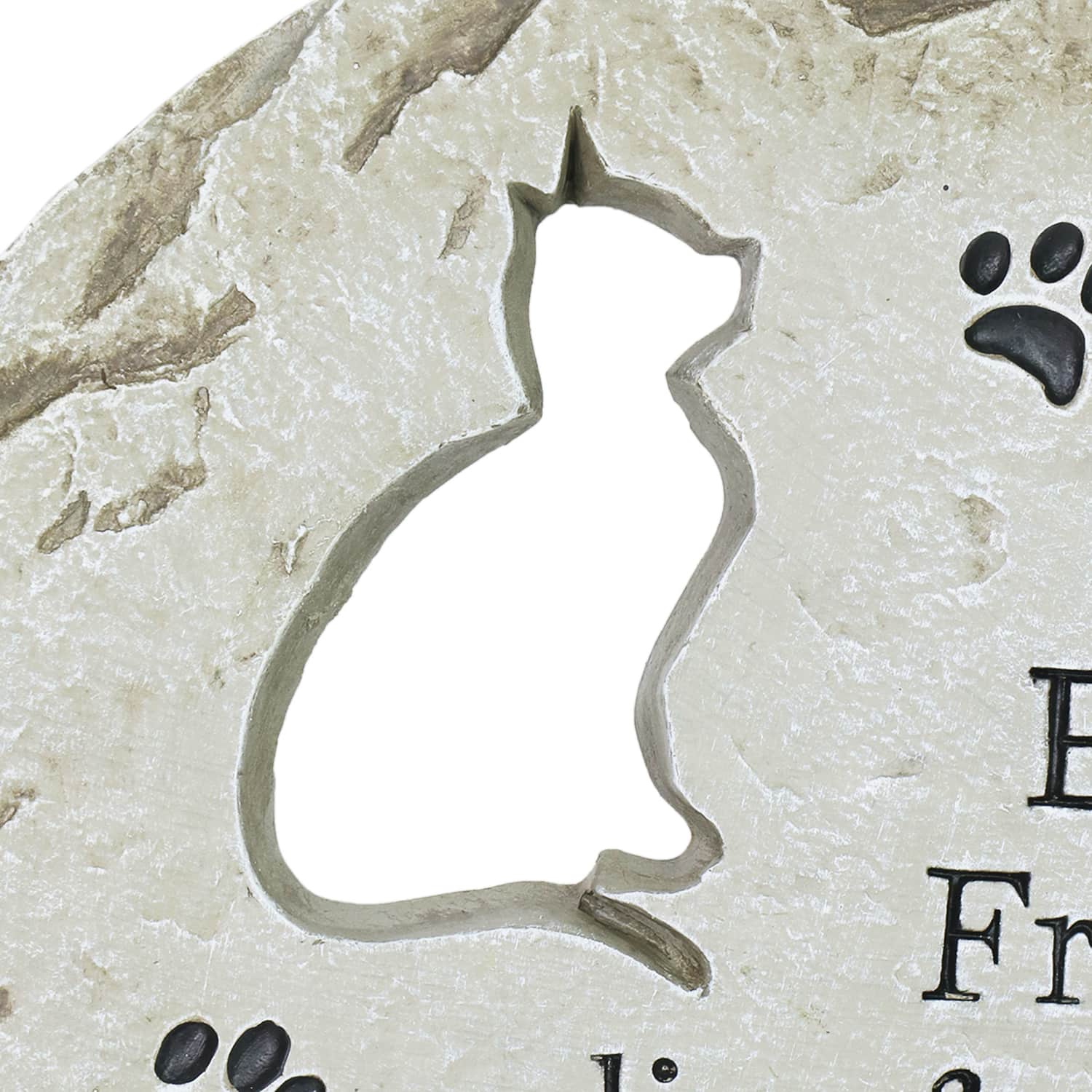 Obsi Pet Memorial Stone - Brown | Dog Or Cat Garden Stone Heart Paw Print Headstone Memory Gifts For Pet Loss