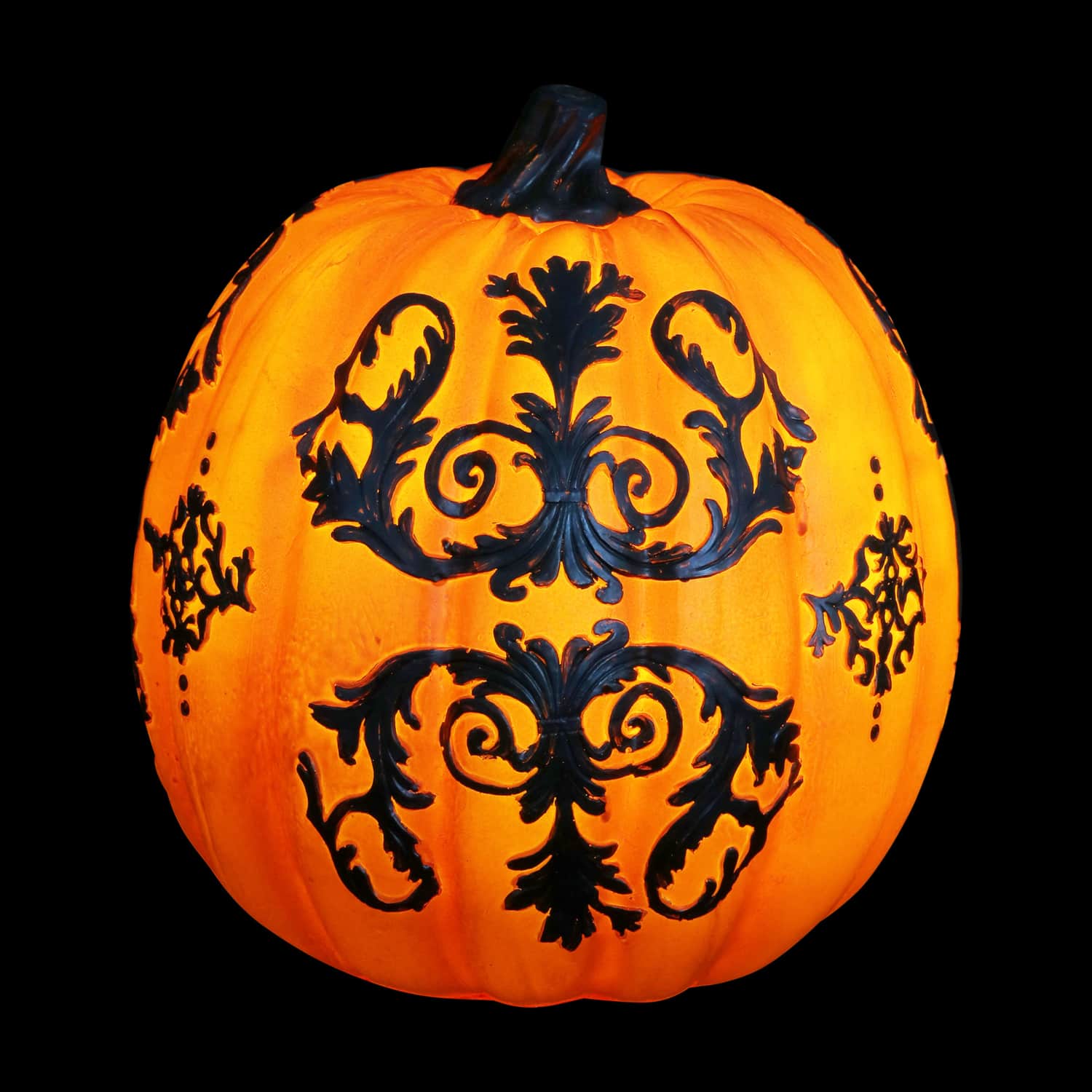 Hand Painted LED Pumpkin Statuary - Thumbnail 4