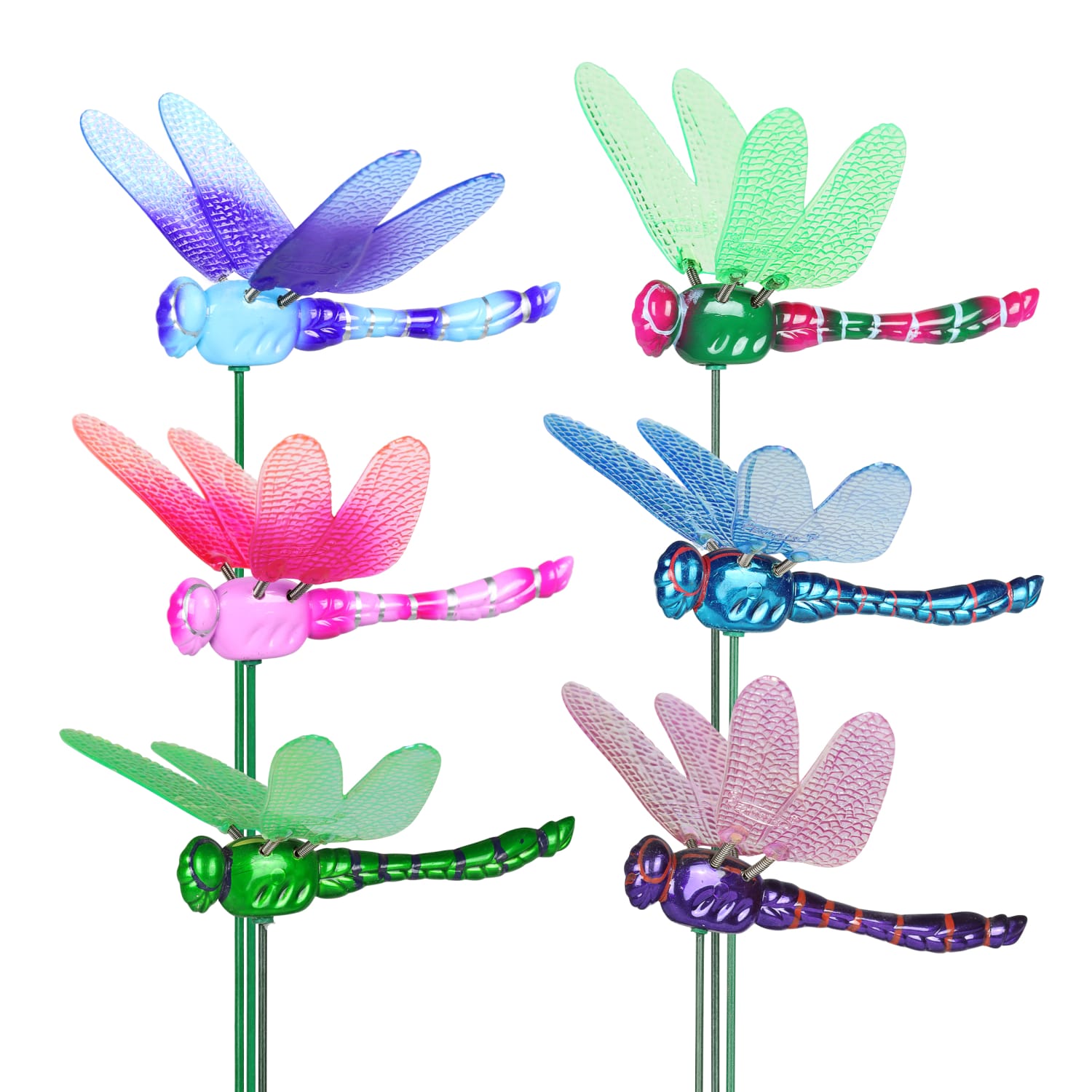 Six Piece 4" WindyWings Dragonfly Plant Stake Assortment - Thumbnail 3