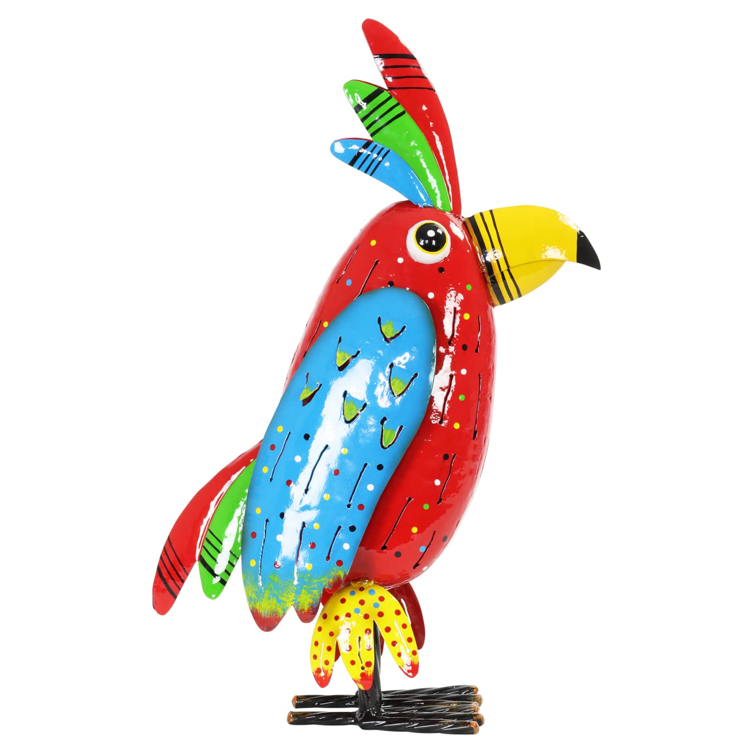 Colorful Metal Garden Bird Statue