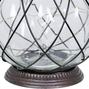 Solar Pineapple Lantern in Bronze with Fifteen LED Firefly String Lights, 13 inch | Shop Garden Decor by Exhart