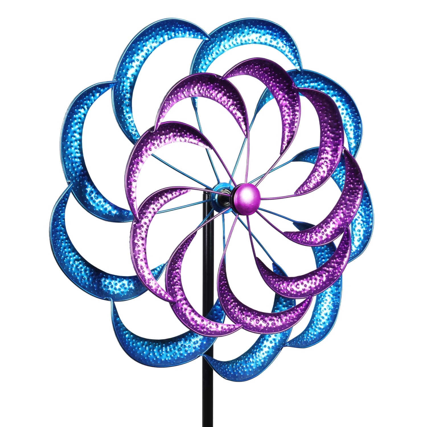 Exhart Kinetic Double Wave Windmill Garden Spinner Stake - Thumbnail 2