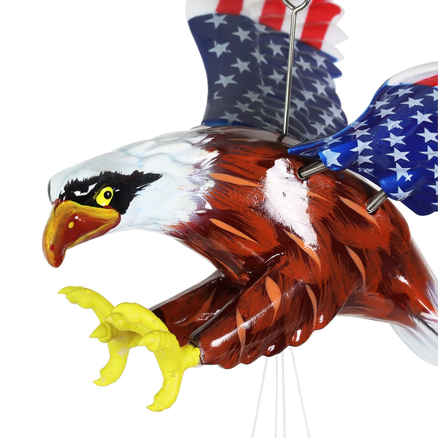 WindyWing Patriotic Eagle Wind Chime with American Flag Wings - Thumbnail 5