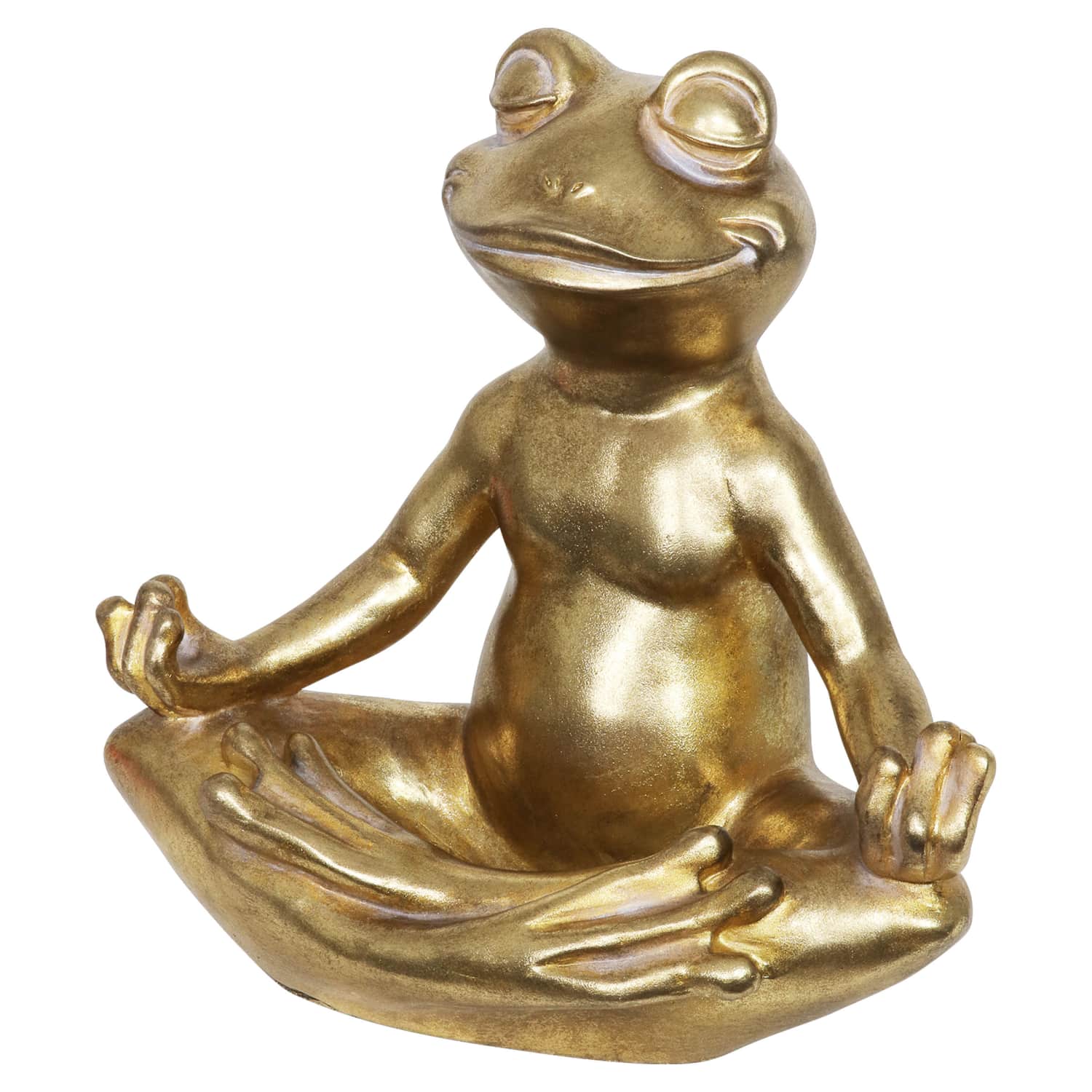 Meditating Bronze Yoga Frog Garden Statue - Thumbnail 4