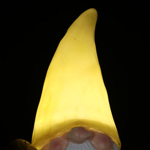 Solar Yellow Yokum Woodland Gnome with a Mushroom Garden Statue, 11 Inch | Shop Garden Decor by Exhart