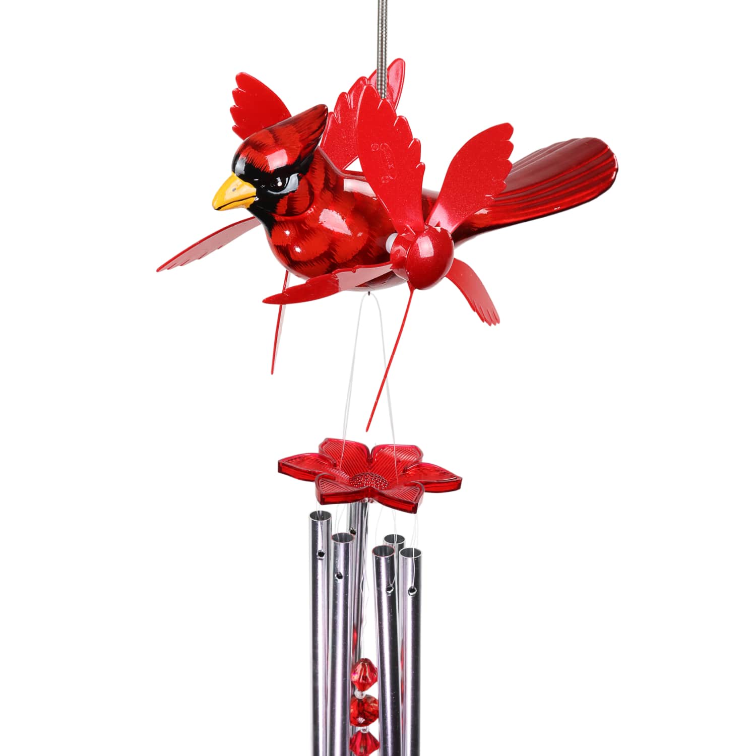 Metallic Cardinal Whirligigs Spinning Windchime - Thumbnail 4