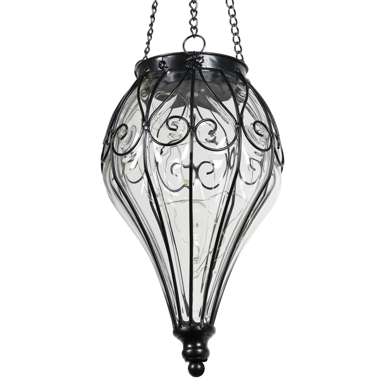Solar Clear Glass Hanging Lantern - Thumbnail 3