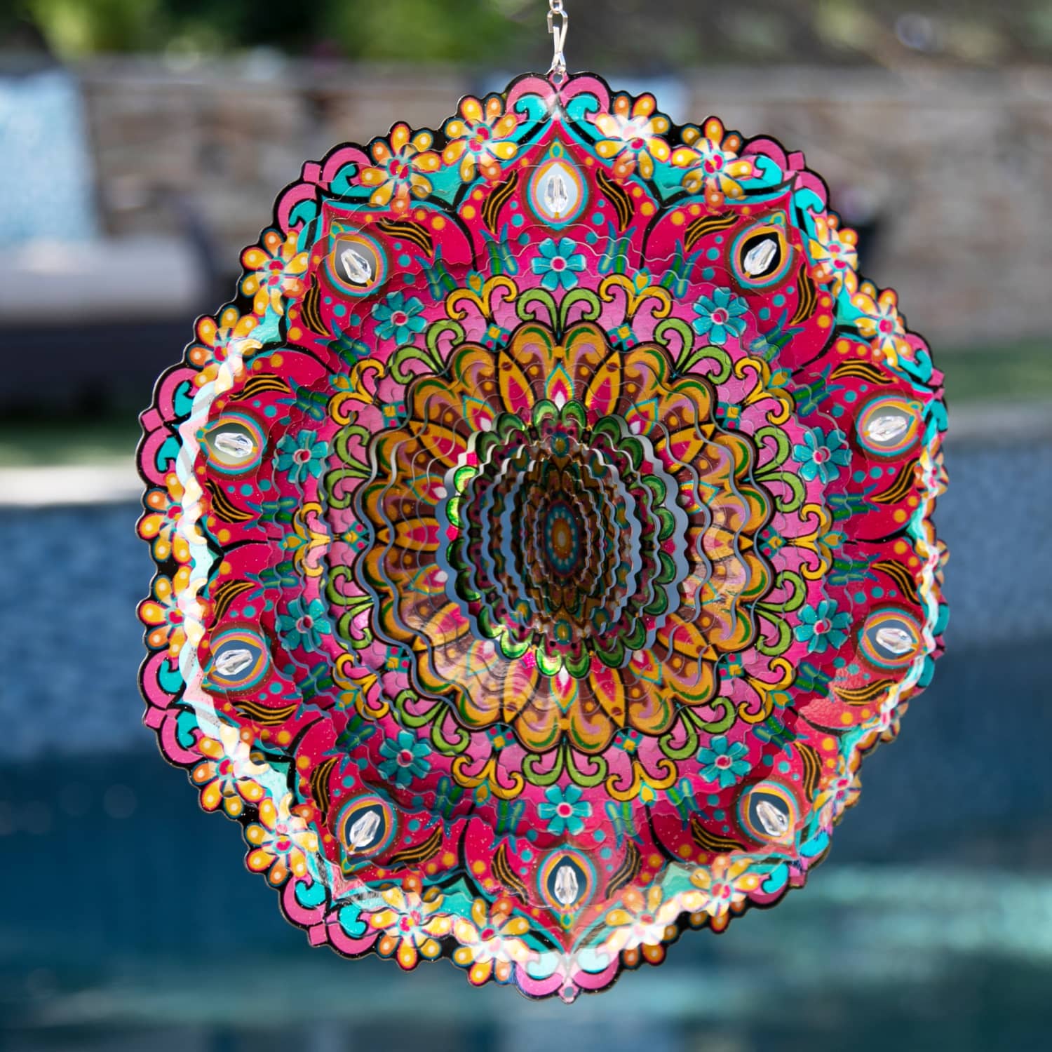 Exhart Daisy Mandala Hanging Spinner - Thumbnail 5