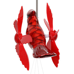Metallic Cardinal Whirligigs Spinning Windchime, 12 by 24 Inches | Shop Garden Decor by Exhart