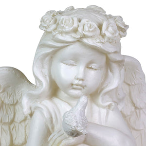 Solar Little Girl Angel Garden Stake in Resin, 5.5 by 30 Inches | Shop Garden Decor by Exhart