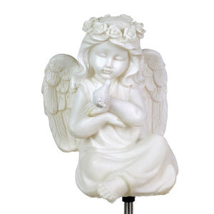 Solar Little Girl Angel Garden Stake in Resin, 5.5 by 30 Inches | Shop Garden Decor by Exhart