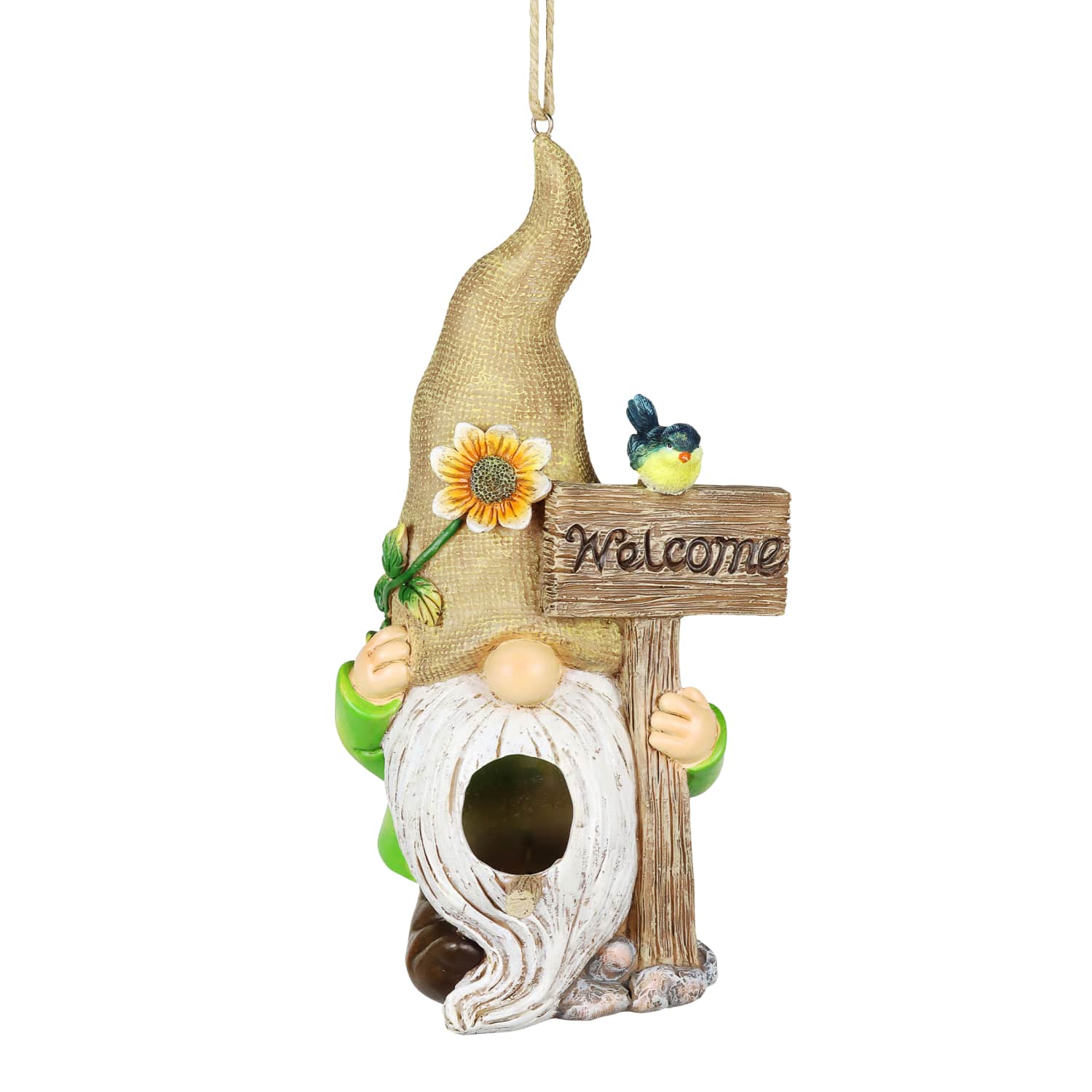 Welcome Gnome Hanging Bird House