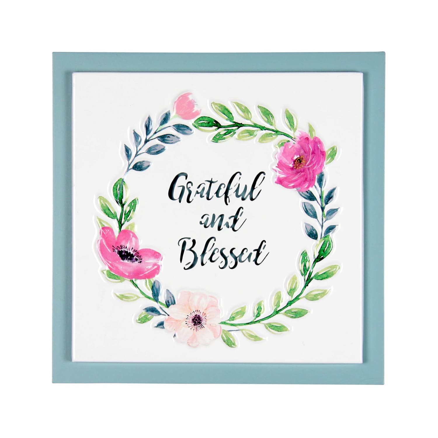 Grateful and Blessed Framed Metal Hanging Wall Décor - Thumbnail 2