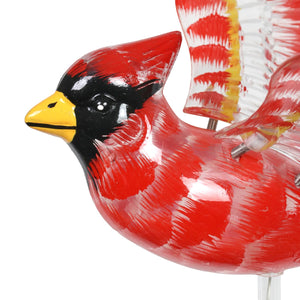 Solar WindyWing Cardinal Garden Stake with Red LED Lights, 7 Inch | Shop Garden Decor by Exhart