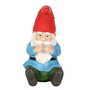 Good Time Beer Bottle Holder Gnome Statue with LED Hat on a Battery Powered Timer, 10.5 by 5 Inches | Exhart