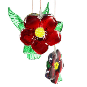 Solar Hummingbirds and Flowers Hanging Mobile with 6 Color Changing LEDs, 7 by 27.5 | Shop Garden Decor by Exhart