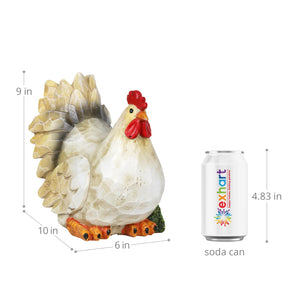 Solar Hand Painted Hen Garden Statue, 9 Inch | Shop Garden Decor by Exhart