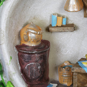 Solar Teapot House with Kitchen Scene Garden Statue, 6 by 9 Inches | Shop Garden Decor by Exhart
